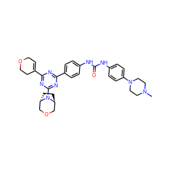 CN1CCN(c2ccc(NC(=O)Nc3ccc(-c4nc(C5=CCOCC5)nc(N5[C@H]6CC[C@H]5COC6)n4)cc3)cc2)CC1 ZINC000101335930