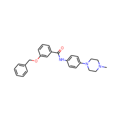 CN1CCN(c2ccc(NC(=O)c3cccc(OCc4ccccc4)c3)cc2)CC1 ZINC000004058378