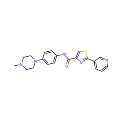 CN1CCN(c2ccc(NC(=O)c3csc(-c4cccnc4)n3)cc2)CC1 ZINC000029047037