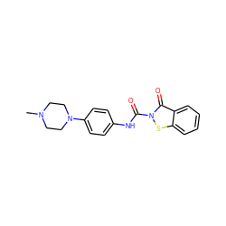 CN1CCN(c2ccc(NC(=O)n3sc4ccccc4c3=O)cc2)CC1 ZINC000169311124