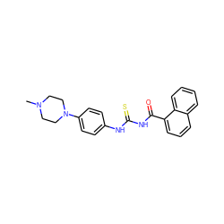 CN1CCN(c2ccc(NC(=S)NC(=O)c3cccc4ccccc34)cc2)CC1 ZINC000005049459