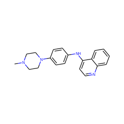 CN1CCN(c2ccc(Nc3ccnc4ccccc34)cc2)CC1 ZINC000001507915