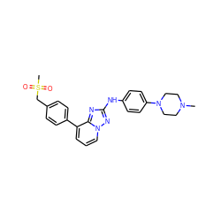 CN1CCN(c2ccc(Nc3nc4c(-c5ccc(CS(C)(=O)=O)cc5)cccn4n3)cc2)CC1 ZINC000146919482