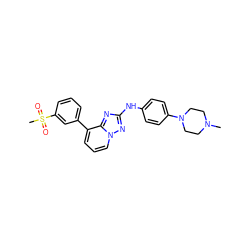 CN1CCN(c2ccc(Nc3nc4c(-c5cccc(S(C)(=O)=O)c5)cccn4n3)cc2)CC1 ZINC000145169875