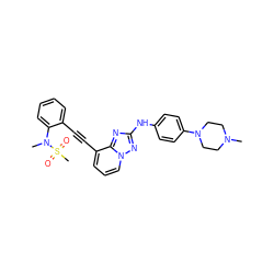 CN1CCN(c2ccc(Nc3nc4c(C#Cc5ccccc5N(C)S(C)(=O)=O)cccn4n3)cc2)CC1 ZINC000096169710