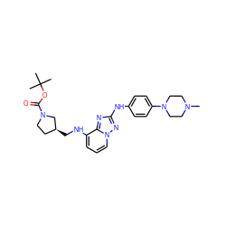 CN1CCN(c2ccc(Nc3nc4c(NC[C@H]5CCN(C(=O)OC(C)(C)C)C5)cccn4n3)cc2)CC1 ZINC000096169685