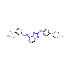 CN1CCN(c2ccc(Nc3nc4c(NCc5cccc(N(C)S(C)(=O)=O)c5)cccn4n3)cc2)CC1 ZINC000096169691