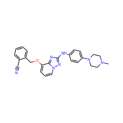 CN1CCN(c2ccc(Nc3nc4c(OCc5ccccc5C#N)cccn4n3)cc2)CC1 ZINC000096169767