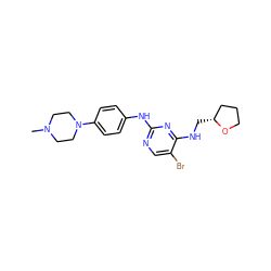 CN1CCN(c2ccc(Nc3ncc(Br)c(NC[C@@H]4CCCO4)n3)cc2)CC1 ZINC000299851759