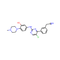 CN1CCN(c2ccc(Nc3ncc(Cl)c(-c4cccc(CC#N)c4)n3)cc2O)CC1 ZINC000096272936