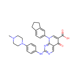 CN1CCN(c2ccc(Nc3ncc4c(=O)c(C(=O)O)cn(-c5ccc6c(c5)CCC6)c4n3)cc2)CC1 ZINC000053026049