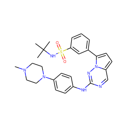 CN1CCN(c2ccc(Nc3ncc4ccc(-c5cccc(S(=O)(=O)NC(C)(C)C)c5)n4n3)cc2)CC1 ZINC000073195912