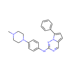 CN1CCN(c2ccc(Nc3ncc4ccc(-c5ccccc5)n4n3)cc2)CC1 ZINC000072179764