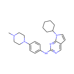 CN1CCN(c2ccc(Nc3ncc4ccn(C5CCCCC5)c4n3)cc2)CC1 ZINC000014954840