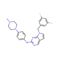 CN1CCN(c2ccc(Nc3ncc4ccn(Cc5cc(F)cc(F)c5)c4n3)cc2)CC1 ZINC000053184745