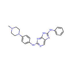 CN1CCN(c2ccc(Nc3ncc4nc(Nc5ccccc5)[nH]c4n3)cc2)CC1 ZINC000095574503