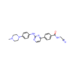 CN1CCN(c2ccc(Nc3nccc(-c4ccc(C(=O)NCC#N)cc4)n3)cc2)CC1 ZINC000053213695