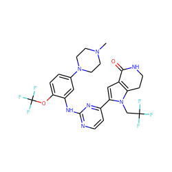 CN1CCN(c2ccc(OC(F)(F)F)c(Nc3nccc(-c4cc5c(n4CC(F)(F)F)CCNC5=O)n3)c2)CC1 ZINC000073390741