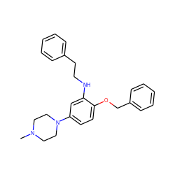 CN1CCN(c2ccc(OCc3ccccc3)c(NCCc3ccccc3)c2)CC1 ZINC000028955784