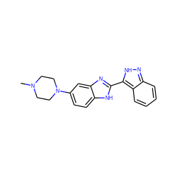 CN1CCN(c2ccc3[nH]c(-c4[nH]nc5ccccc45)nc3c2)CC1 ZINC000036176911