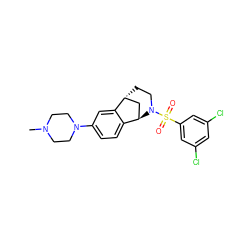 CN1CCN(c2ccc3c(c2)[C@@H]2CCN(S(=O)(=O)c4cc(Cl)cc(Cl)c4)[C@@H]3C2)CC1 ZINC001772618781