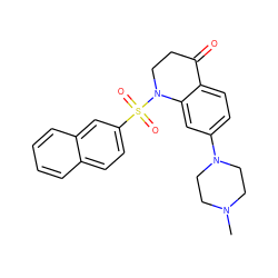 CN1CCN(c2ccc3c(c2)N(S(=O)(=O)c2ccc4ccccc4c2)CCC3=O)CC1 ZINC000066259027