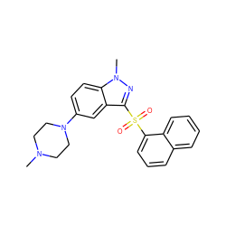 CN1CCN(c2ccc3c(c2)c(S(=O)(=O)c2cccc4ccccc24)nn3C)CC1 ZINC000064454052