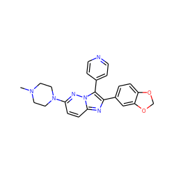 CN1CCN(c2ccc3nc(-c4ccc5c(c4)OCO5)c(-c4ccncc4)n3n2)CC1 ZINC000653751782