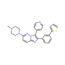 CN1CCN(c2ccc3nc(-c4cccc(-c5cccs5)c4)c(-c4ccncc4)n3n2)CC1 ZINC000653760677