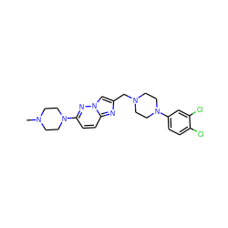 CN1CCN(c2ccc3nc(CN4CCN(c5ccc(Cl)c(Cl)c5)CC4)cn3n2)CC1 ZINC000035952498