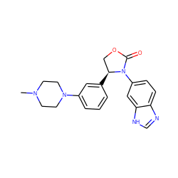 CN1CCN(c2cccc([C@H]3COC(=O)N3c3ccc4nc[nH]c4c3)c2)CC1 ZINC000116829087