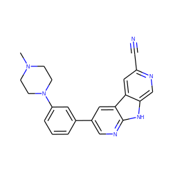 CN1CCN(c2cccc(-c3cnc4[nH]c5cnc(C#N)cc5c4c3)c2)CC1 ZINC000200111197