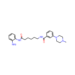 CN1CCN(c2cccc(C(=O)NCCCCCC(=O)Nc3ccccc3N)c2)CC1 ZINC000117586114