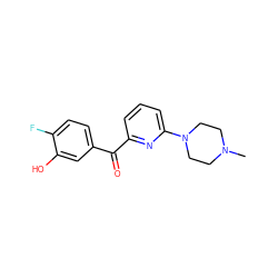 CN1CCN(c2cccc(C(=O)c3ccc(F)c(O)c3)n2)CC1 ZINC001772581735