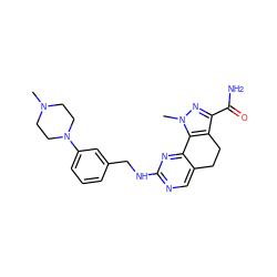 CN1CCN(c2cccc(CNc3ncc4c(n3)-c3c(c(C(N)=O)nn3C)CC4)c2)CC1 ZINC000045387634