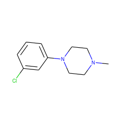 CN1CCN(c2cccc(Cl)c2)CC1 ZINC000013470054