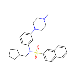 CN1CCN(c2cccc(N(CC3CCCC3)S(=O)(=O)c3ccc4ccccc4c3)c2)CC1 ZINC000058583644