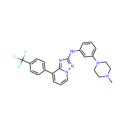 CN1CCN(c2cccc(Nc3nc4c(-c5ccc(C(F)(F)F)cc5)cccn4n3)c2)CC1 ZINC000084713079