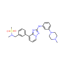 CN1CCN(c2cccc(Nc3nc4c(-c5cccc(CN(C)S(C)(=O)=O)c5)cccn4n3)c2)CC1 ZINC000096169698