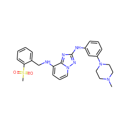 CN1CCN(c2cccc(Nc3nc4c(NCc5ccccc5S(C)(=O)=O)cccn4n3)c2)CC1 ZINC000148182912