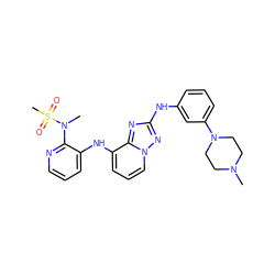 CN1CCN(c2cccc(Nc3nc4c(Nc5cccnc5N(C)S(C)(=O)=O)cccn4n3)c2)CC1 ZINC000146982964