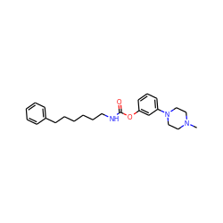 CN1CCN(c2cccc(OC(=O)NCCCCCCc3ccccc3)c2)CC1 ZINC000095582596