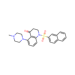 CN1CCN(c2cccc3c2C(=O)CCN3S(=O)(=O)c2ccc3ccccc3c2)CC1 ZINC000066259028