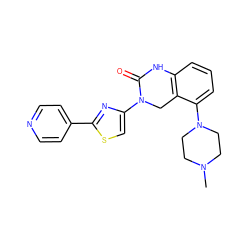 CN1CCN(c2cccc3c2CN(c2csc(-c4ccncc4)n2)C(=O)N3)CC1 ZINC000014974684