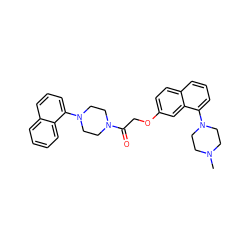 CN1CCN(c2cccc3ccc(OCC(=O)N4CCN(c5cccc6ccccc56)CC4)cc23)CC1 ZINC000013606633