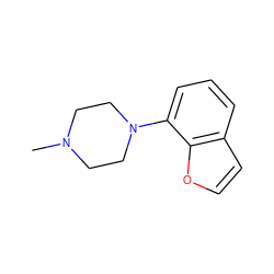 CN1CCN(c2cccc3ccoc23)CC1 ZINC000013738320