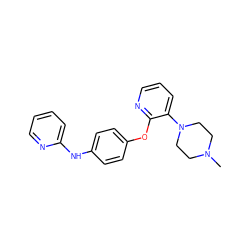 CN1CCN(c2cccnc2Oc2ccc(Nc3ccccn3)cc2)CC1 ZINC000139014555