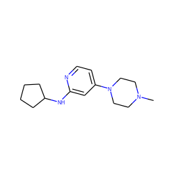 CN1CCN(c2ccnc(NC3CCCC3)c2)CC1 ZINC000114702466