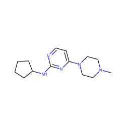 CN1CCN(c2ccnc(NC3CCCC3)n2)CC1 ZINC000116600687