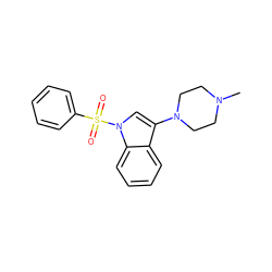 CN1CCN(c2cn(S(=O)(=O)c3ccccc3)c3ccccc23)CC1 ZINC000066259600